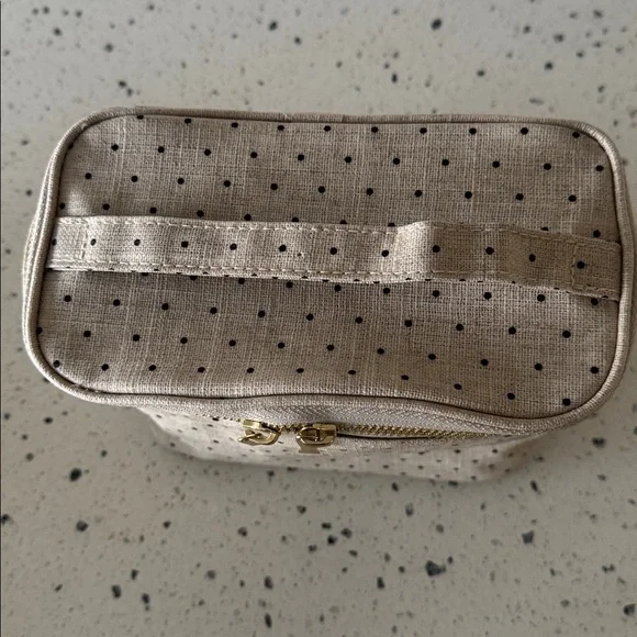 Kate Spade Out To Lunch Tote Bag Polka Dots Beige Black Insulated Picnic Cooler - Picture 5 of 12